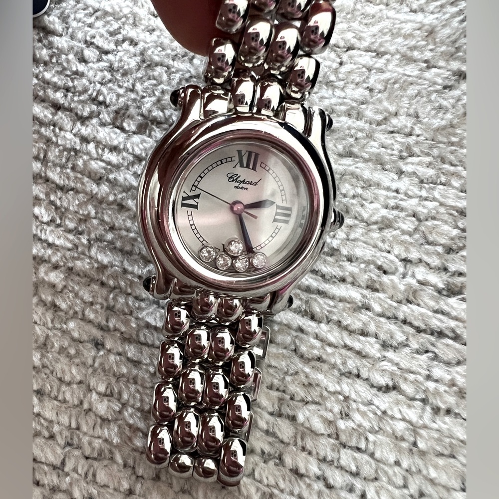 Chopard Stainless Steel 5 Diamond 26mm Happy Sport Quartz Watch